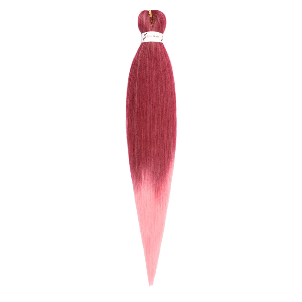 Pre-stretched Synthetic Braiding Hair Ombre Professional Easy  Hot Water Setting Soft  Crochet Braid Hair  Extensions