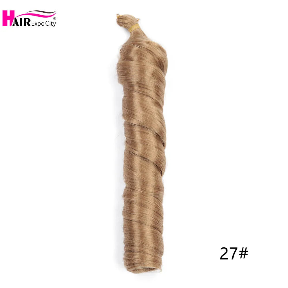 French Curls Braiding Hair Synthetic Spiral Curls For Women Pre Stretched Loose Wave Crochet Hair Extensions Hair Expo City