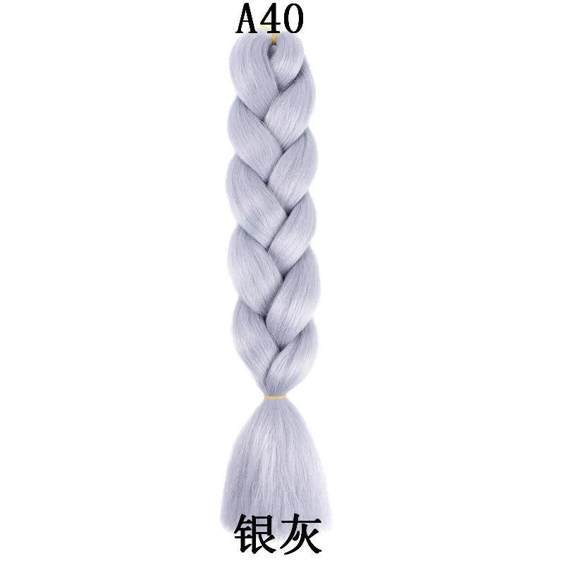 Synthetic 1Pcs 24inch 100g Braiding Hair Box Braids Colorful Twist Braiding Hair Extensions Synthetic Crochet Braiding