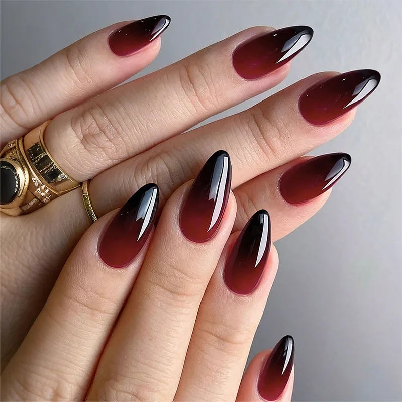 24Pcs Short Oval Head Blush Pink Press on Nails Almond Nails Wearable Acrylic Full Cover Nail Tips with Glue (38 Options)