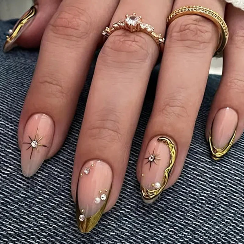 24pcs Glitter Cat Eye Fake Nails & More (25 Options) (C)