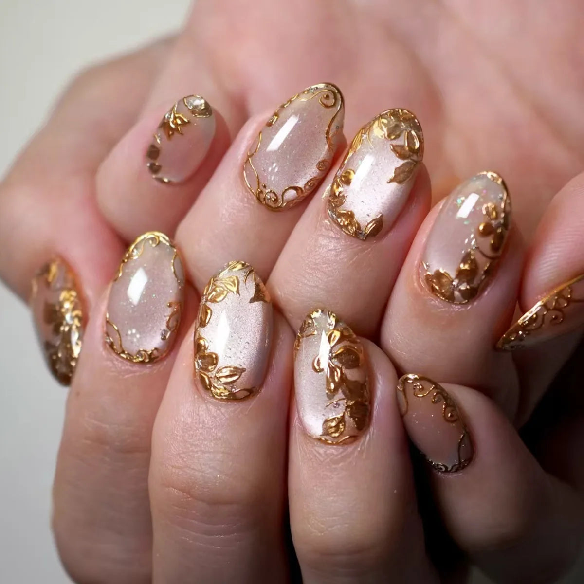 3D Acrylic False Nails Almond Medium Press on Fake Nails & More (37 Options)