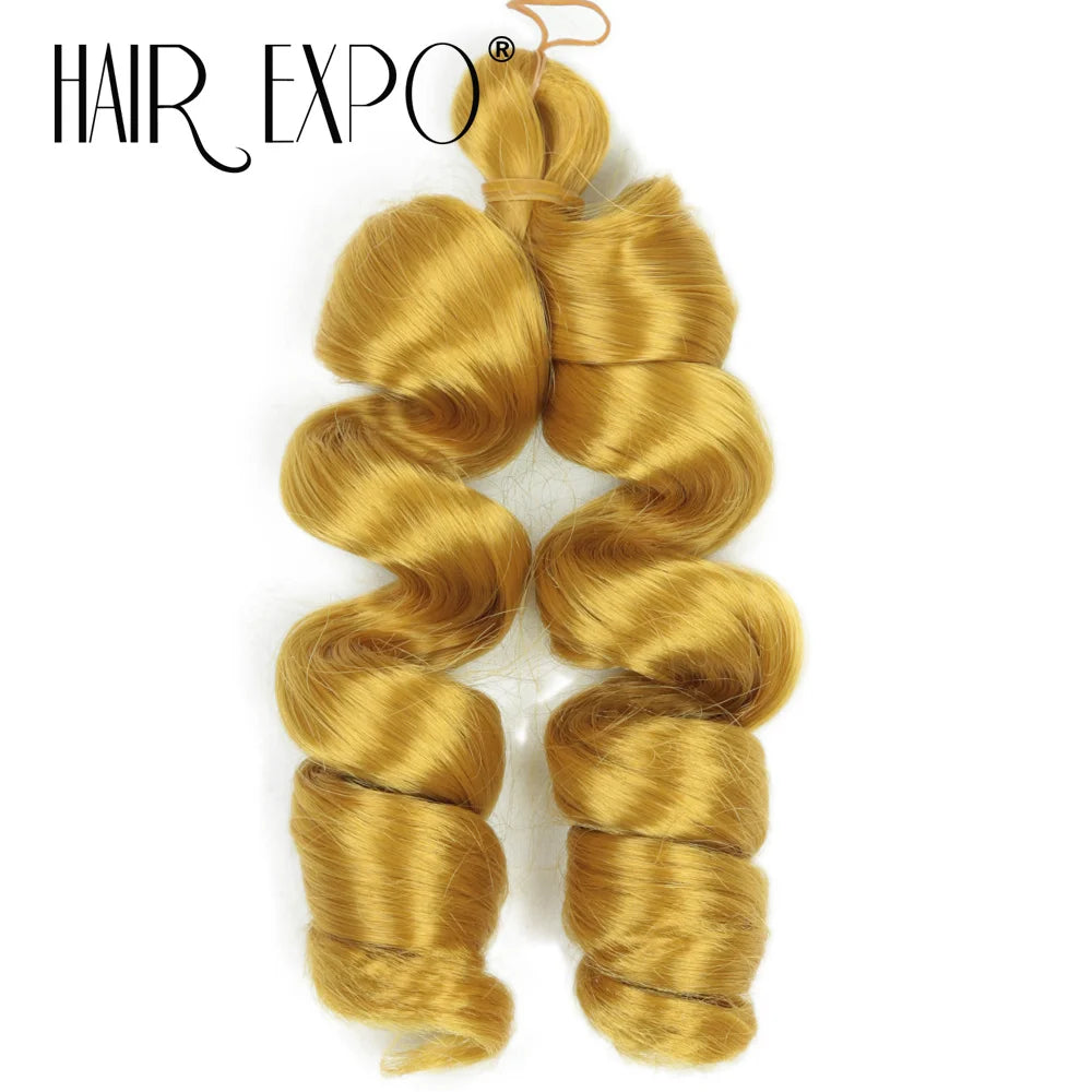 3PCS French Curls Braiding Hair Extensions Synthetic Loose Deep Wave Crochet Braids Pre Stretched Spiral Curly Hair for Women