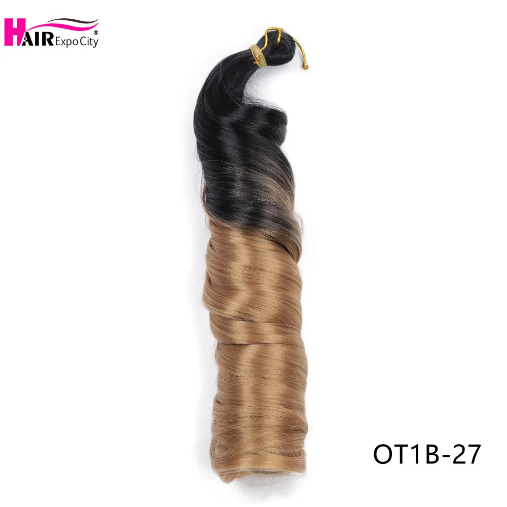 French Curls Braiding Hair Synthetic Spiral Curls For Women Pre Stretched Loose Wave Crochet Hair Extensions Hair Expo City