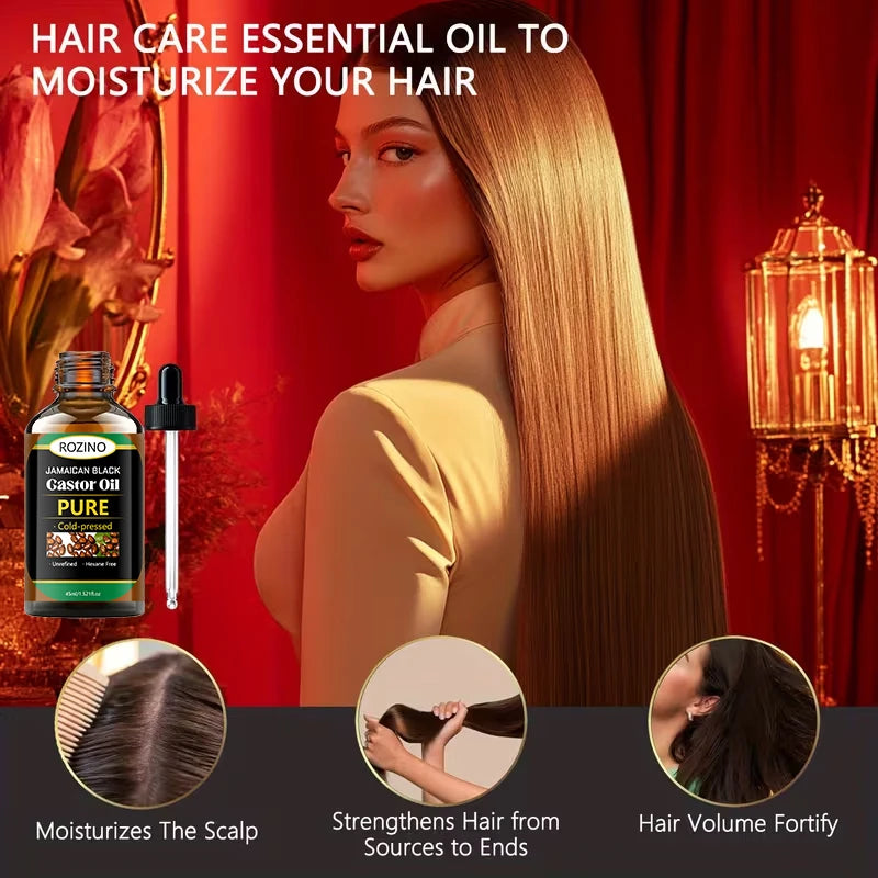 1Pcs/2Pcs/3Pcs Pure Castor Oil - Natural Plant-Based Oil, Cold-Pressed and Unrefined, Light Beige Color