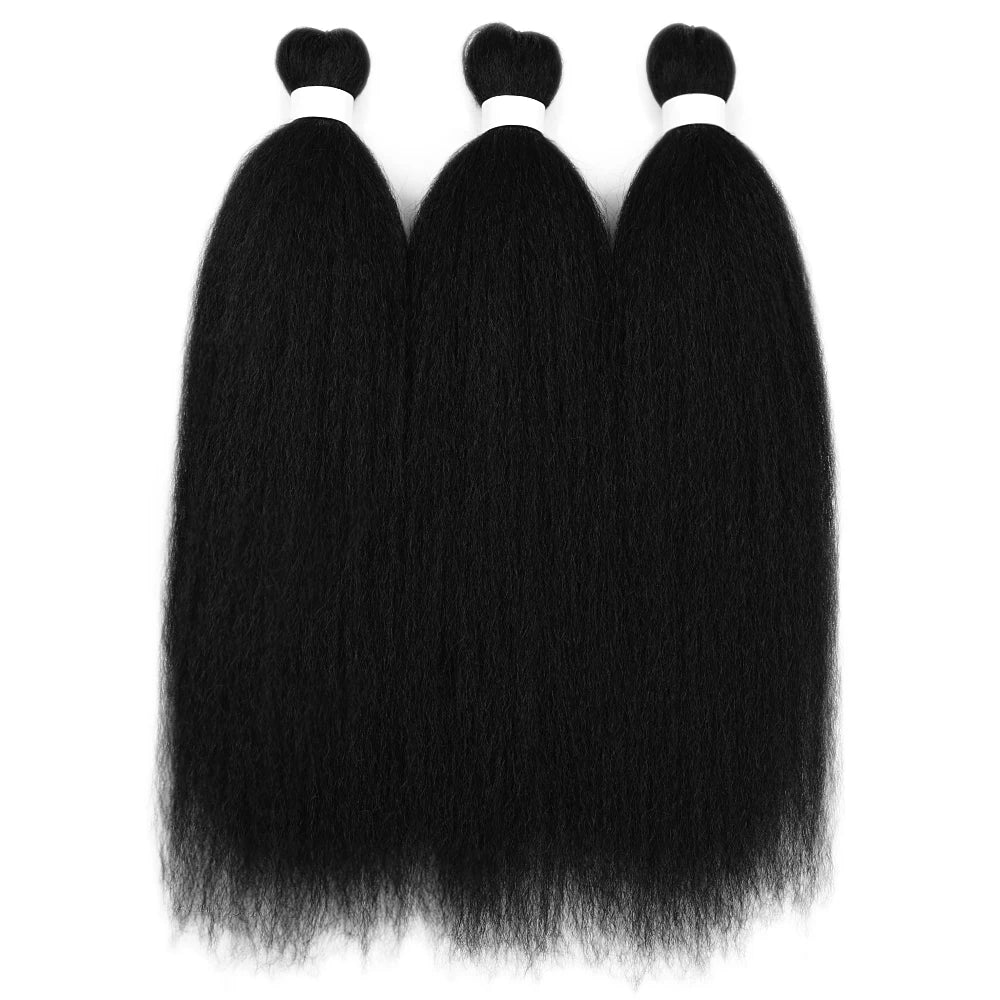 3PCS Vixen Crochet Kinky Curly Hair Synthetic Yaki Straight Marley Braiding Hair Extensions Ombre Crochet Braids Hair For Women