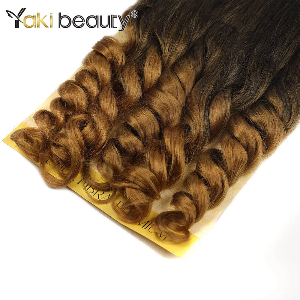 Synthetic French Boho Curly Braiding Hair Black Pre-Stretched Professional Grade for Crochet Braids Hot Water Setting 5Packs/Lot