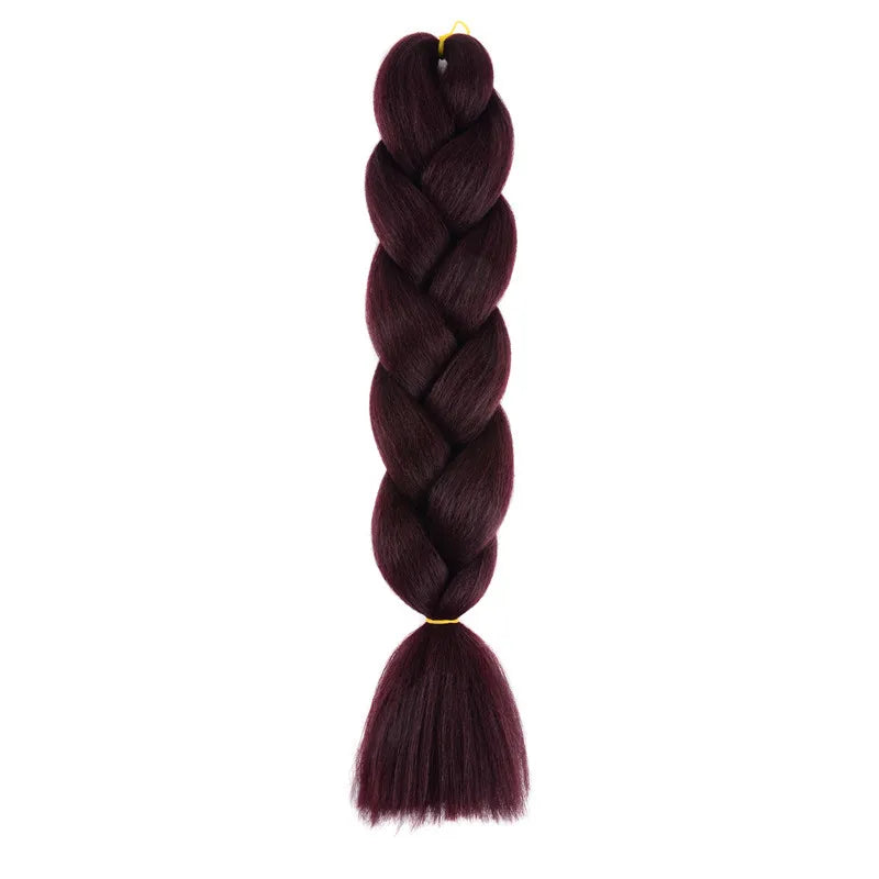 Synthetic 1Pcs 24inch 100g Braiding Hair Box Braids Colorful Twist Braiding Hair Extensions Synthetic Crochet Braiding