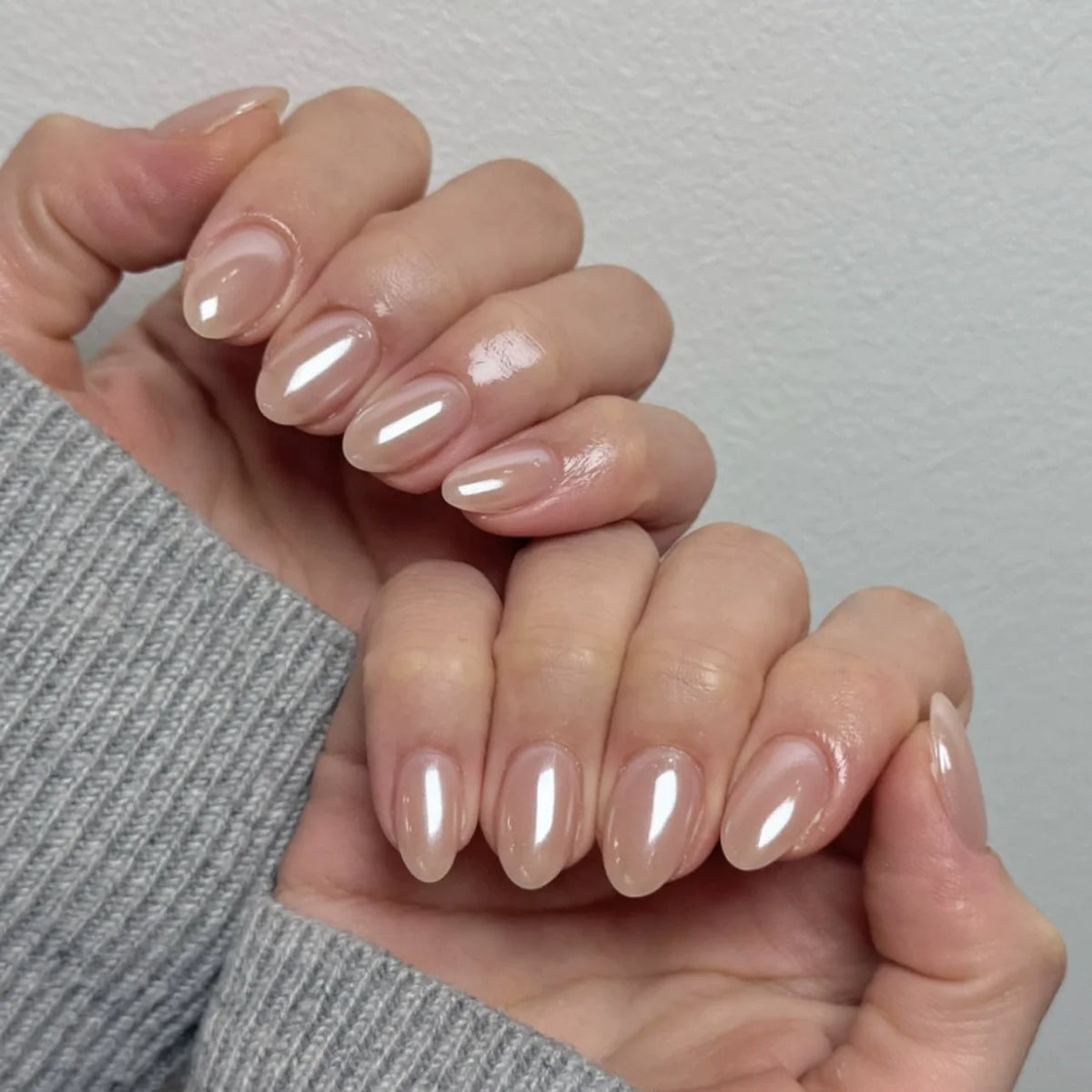 24Pcs Short Oval Head Blush Pink Press on Nails Almond Nails Wearable Acrylic Full Cover Nail Tips with Glue (38 Options)