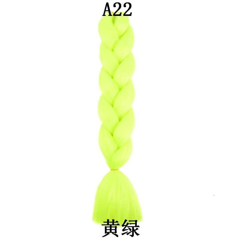 Synthetic 1Pcs 24inch 100g Braiding Hair Box Braids Colorful Twist Braiding Hair Extensions Synthetic Crochet Braiding