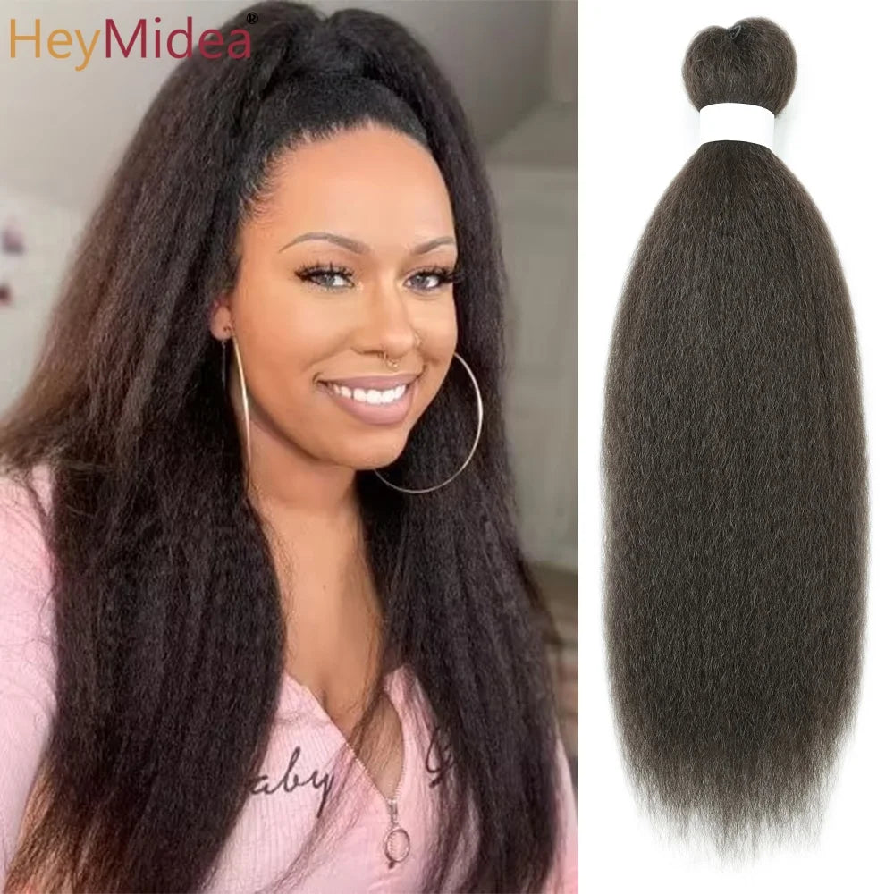 3PCS Vixen Crochet Kinky Curly Hair Synthetic Yaki Straight Marley Braiding Hair Extensions Ombre Crochet Braids Hair For Women