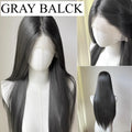 Ashely Gray Black Lace Front Wig 13x4 26inch for Women Glueless Wear and Go Synthetic Lace Front Wig for Daily Use Cosplay