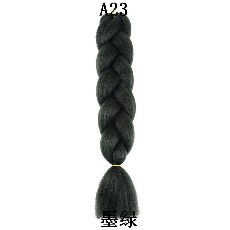 Synthetic 1Pcs 24inch 100g Braiding Hair Box Braids Colorful Twist Braiding Hair Extensions Synthetic Crochet Braiding
