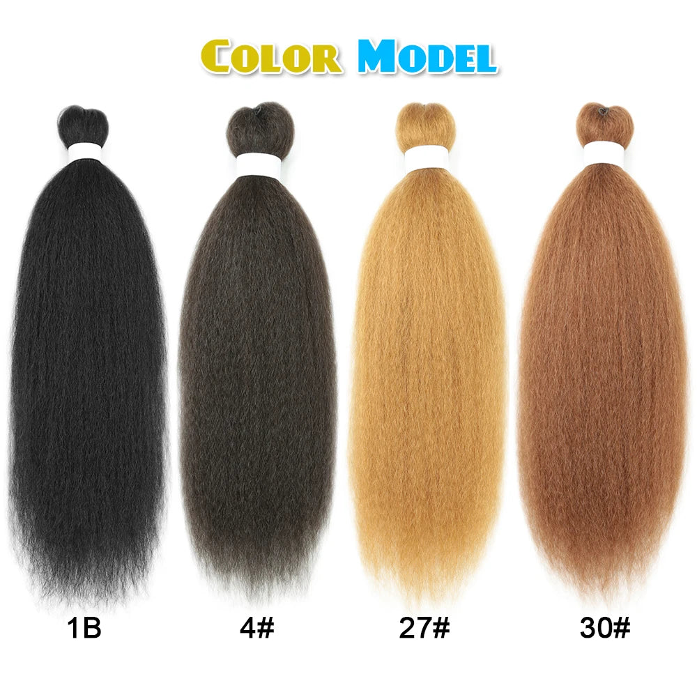 3PCS Vixen Crochet Kinky Curly Hair Synthetic Yaki Straight Marley Braiding Hair Extensions Ombre Crochet Braids Hair For Women
