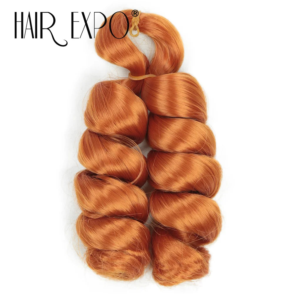 3PCS French Curls Braiding Hair Extensions Synthetic Loose Deep Wave Crochet Braids Pre Stretched Spiral Curly Hair for Women