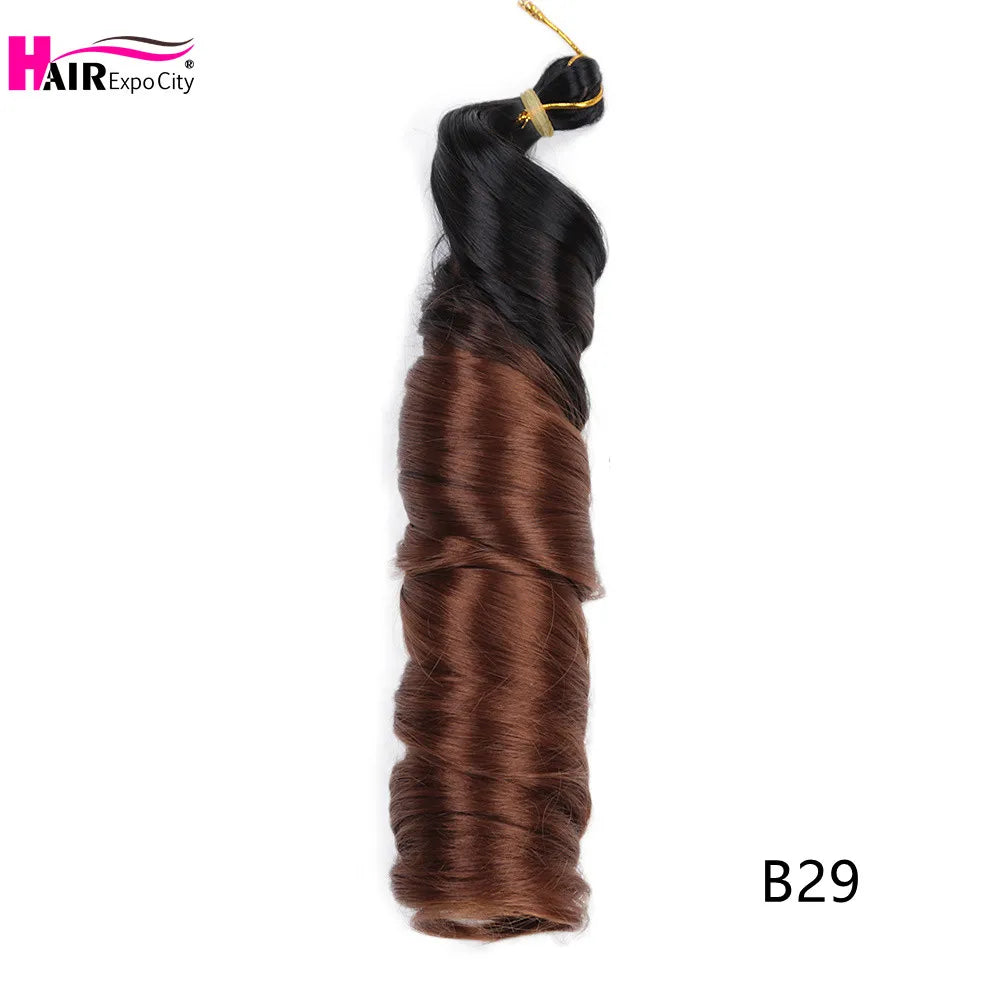 French Curls Braiding Hair Synthetic Spiral Curls For Women Pre Stretched Loose Wave Crochet Hair Extensions Hair Expo City