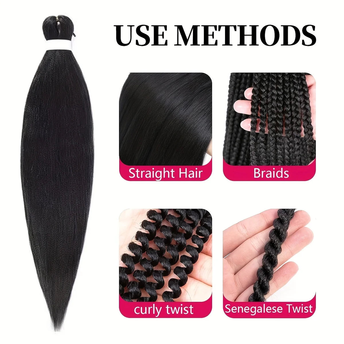 Pre Stretched Synthetic Braiding Hair 3Pcs for Professional Braiding Hair Extensions  Crochet Braid