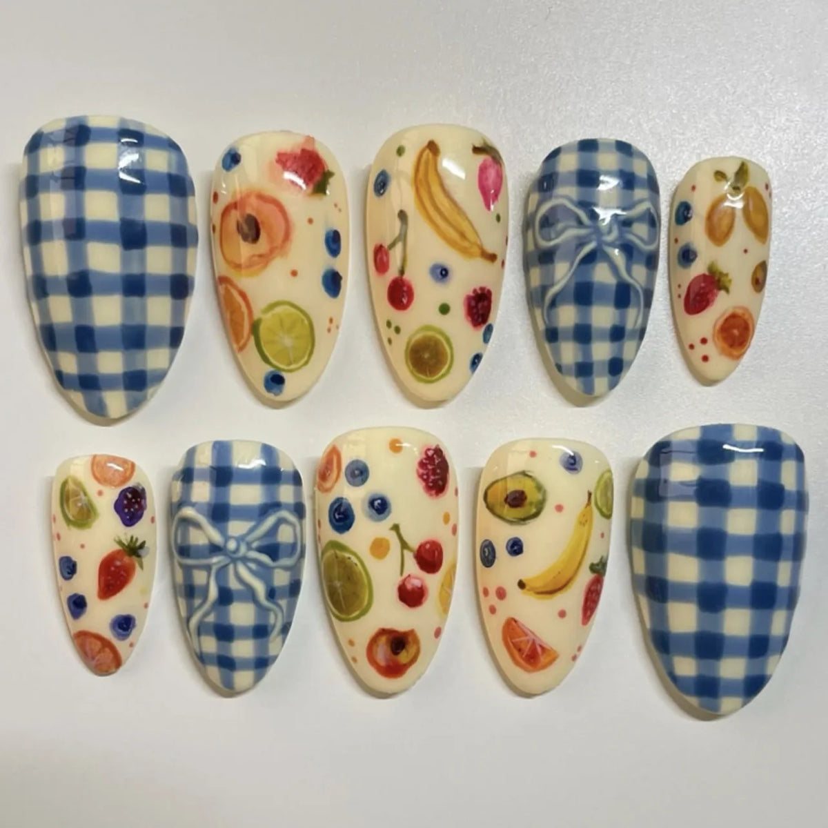 24pcs Pink Flower Almond Press on Nails Kawaii False Nails & More (36 Options) (B)