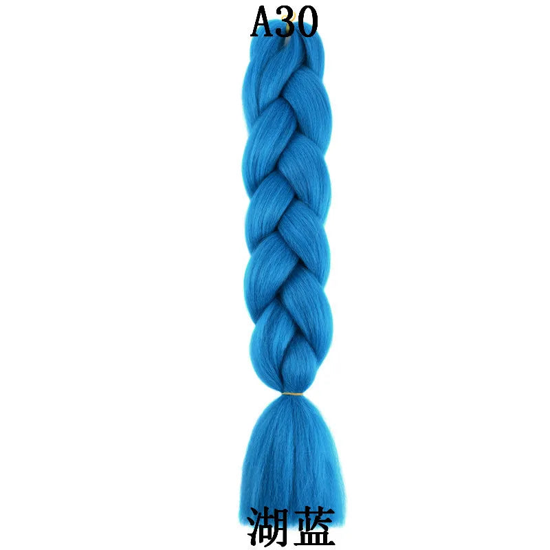Synthetic 1Pcs 24inch 100g Braiding Hair Box Braids Colorful Twist Braiding Hair Extensions Synthetic Crochet Braiding