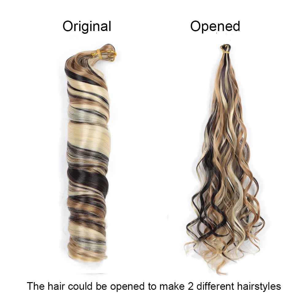 French Curls Braiding Hair Synthetic Spiral Curls For Women Pre Stretched Loose Wave Crochet Hair Extensions Hair Expo City
