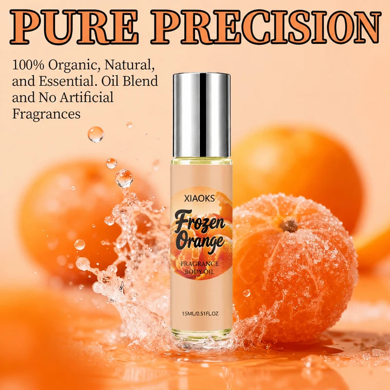 Frozen Orange Women's orange-scented roll-on perfume, elegant citrus fragrance, light & natural scent