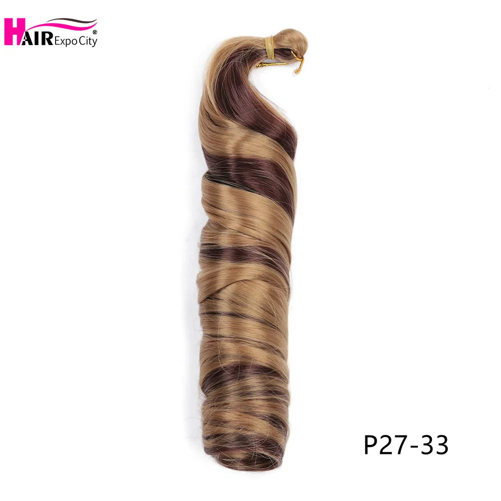 French Curls Braiding Hair Synthetic Spiral Curls For Women Pre Stretched Loose Wave Crochet Hair Extensions Hair Expo City