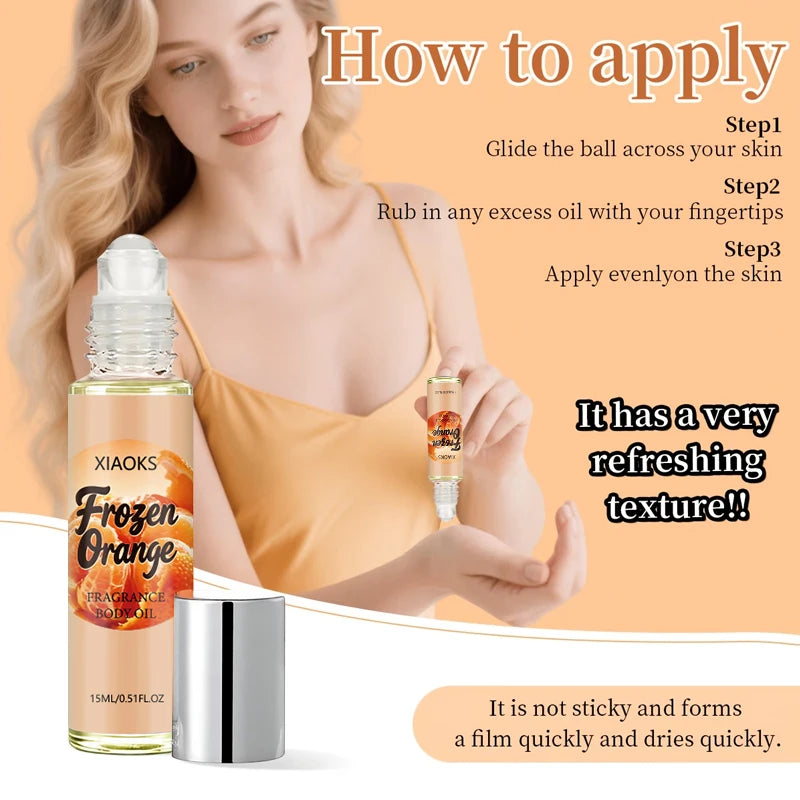 Frozen Orange Women's orange-scented roll-on perfume, elegant citrus fragrance, light & natural scent