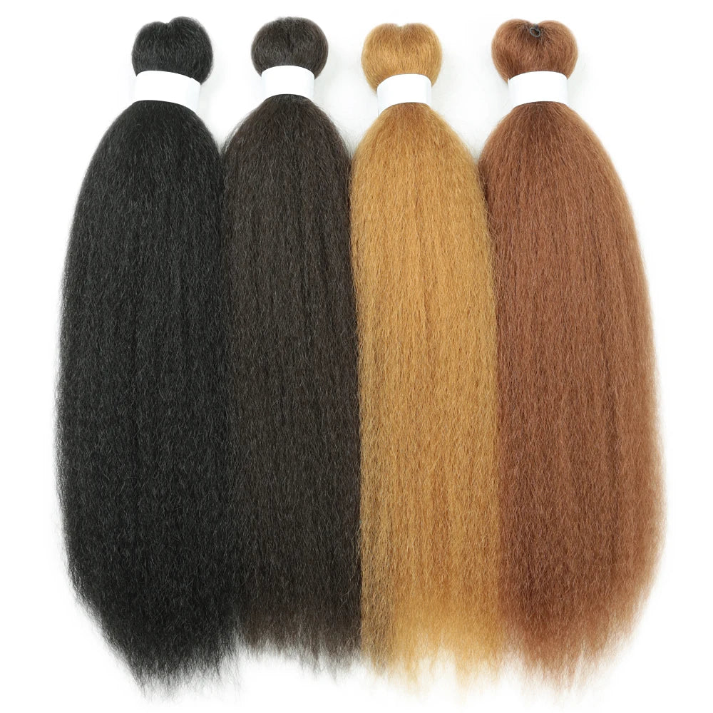 3PCS Vixen Crochet Kinky Curly Hair Synthetic Yaki Straight Marley Braiding Hair Extensions Ombre Crochet Braids Hair For Women
