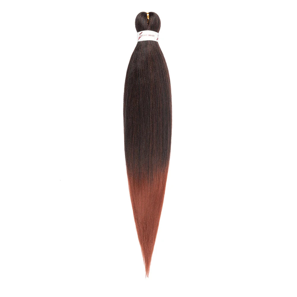 Pre-stretched Synthetic Braiding Hair Ombre Professional Easy  Hot Water Setting Soft  Crochet Braid Hair  Extensions