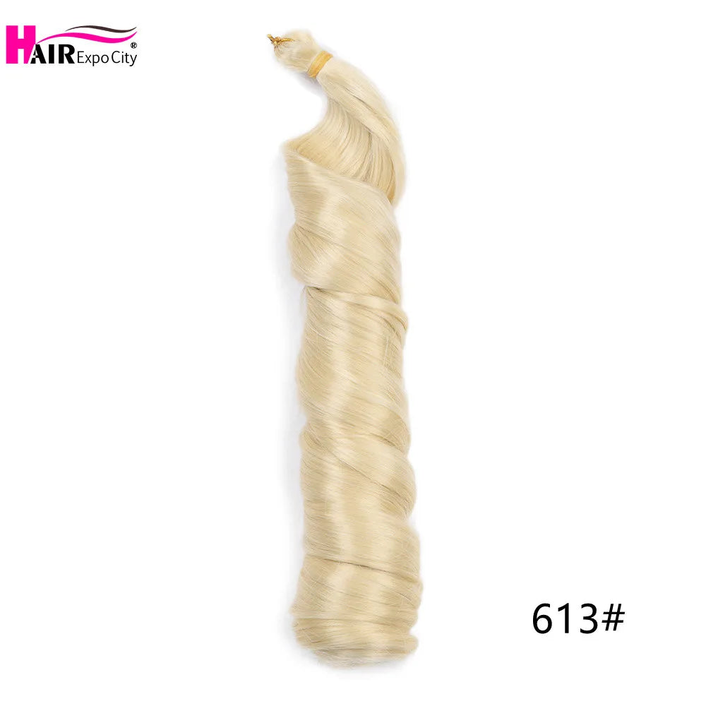 French Curls Braiding Hair Synthetic Spiral Curls For Women Pre Stretched Loose Wave Crochet Hair Extensions Hair Expo City