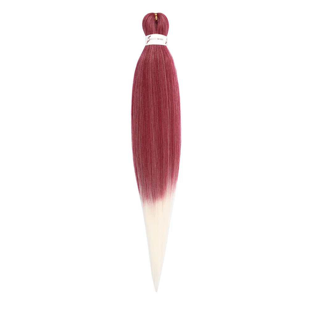 Pre-stretched Synthetic Braiding Hair Ombre Professional Easy  Hot Water Setting Soft  Crochet Braid Hair  Extensions