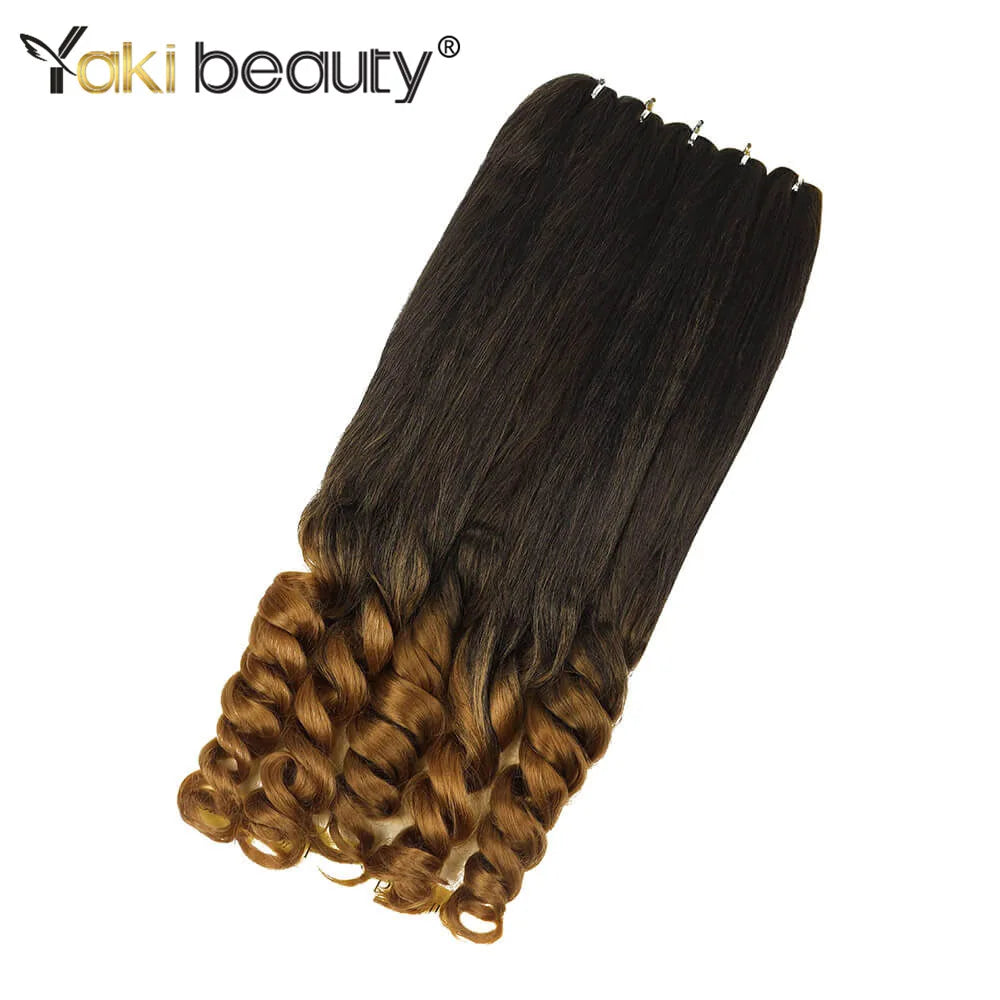 Synthetic French Boho Curly Braiding Hair Black Pre-Stretched Professional Grade for Crochet Braids Hot Water Setting 5Packs/Lot