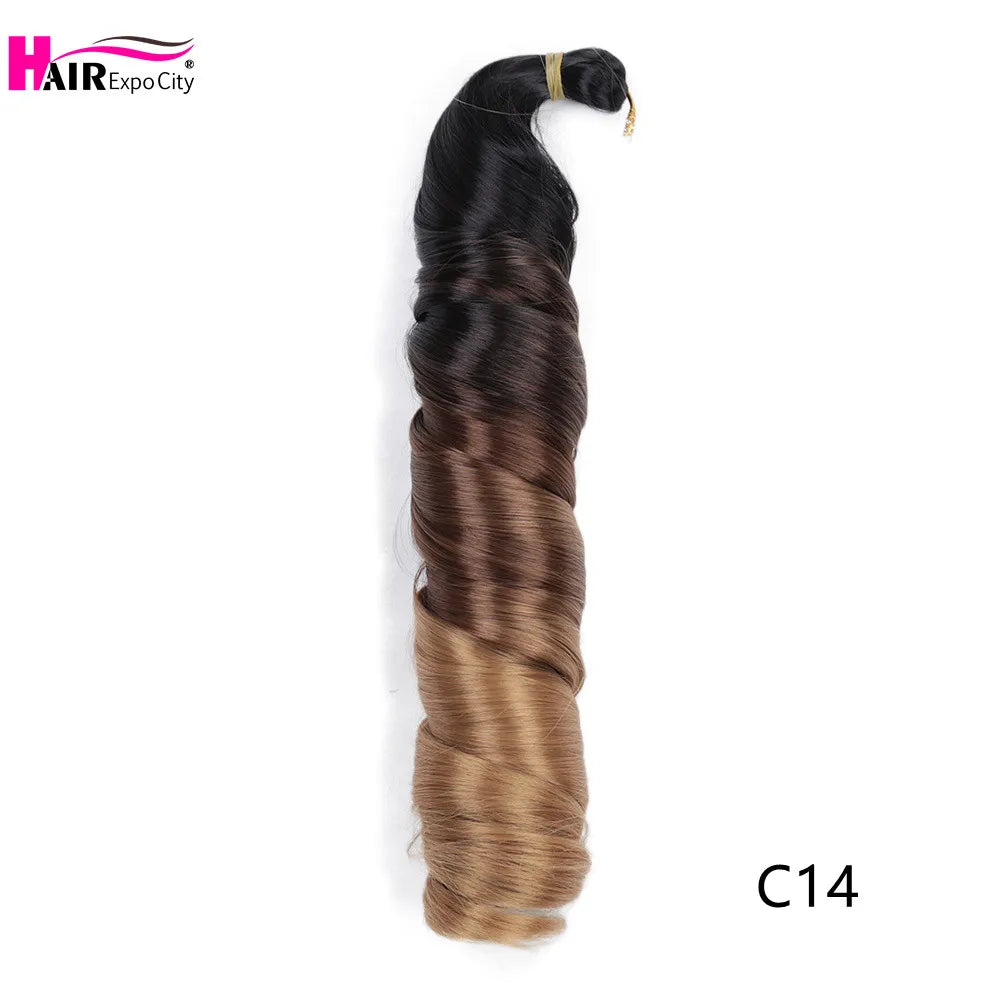 French Curls Braiding Hair Synthetic Spiral Curls For Women Pre Stretched Loose Wave Crochet Hair Extensions Hair Expo City