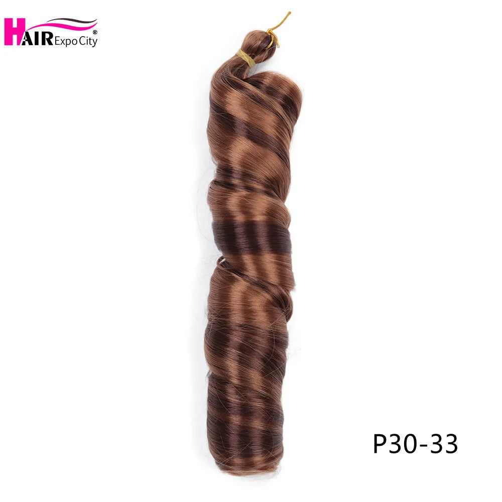 French Curls Braiding Hair Synthetic Spiral Curls For Women Pre Stretched Loose Wave Crochet Hair Extensions Hair Expo City