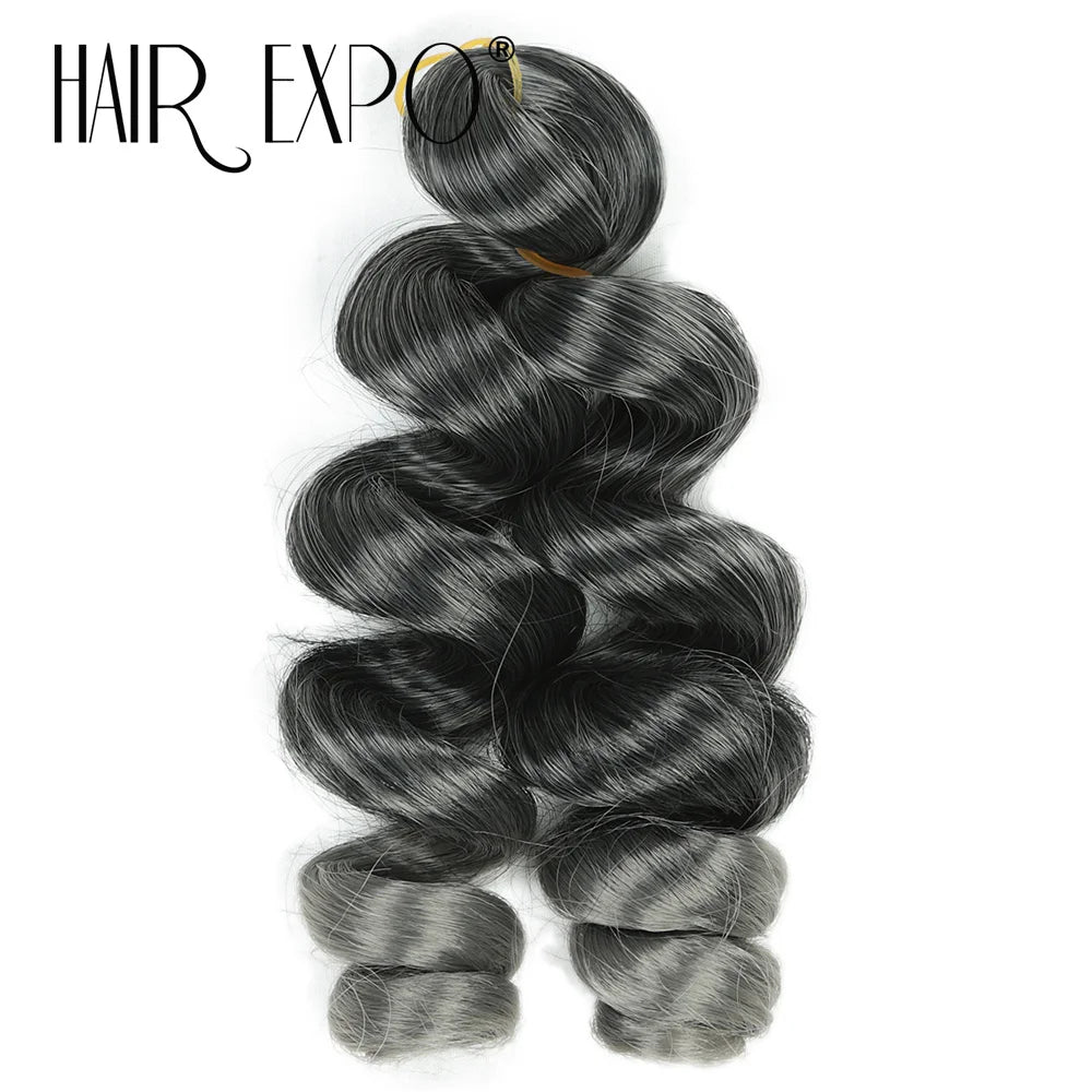 3PCS French Curls Braiding Hair Extensions Synthetic Loose Deep Wave Crochet Braids Pre Stretched Spiral Curly Hair for Women