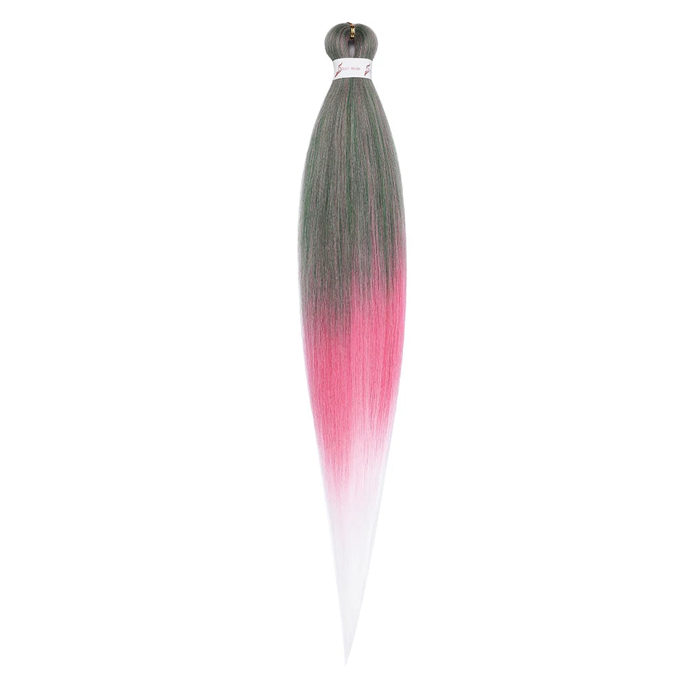 Pre-stretched Synthetic Braiding Hair Ombre Professional Easy  Hot Water Setting Soft  Crochet Braid Hair  Extensions