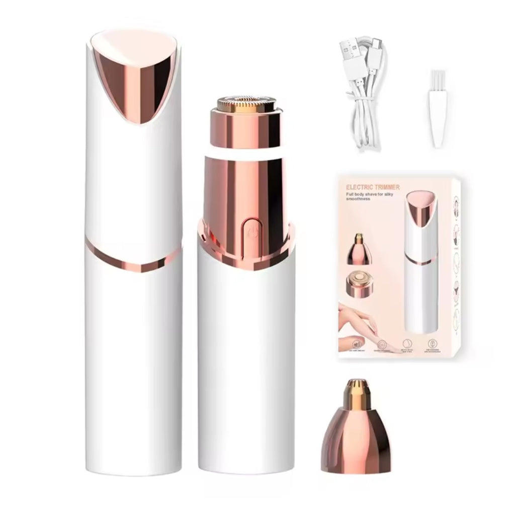 Eyebrow Facial Hair Remover for Women: Portable Electric 2 in 1 Electric Shaver and Facial Trimmer Rechargeable