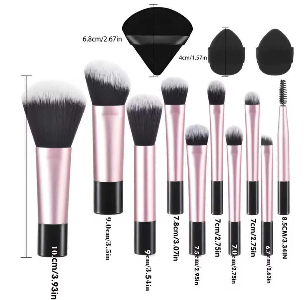 10 pcs Mini Makeup Brush Travel Set Portable Puff Brush Professional Makeup tool set