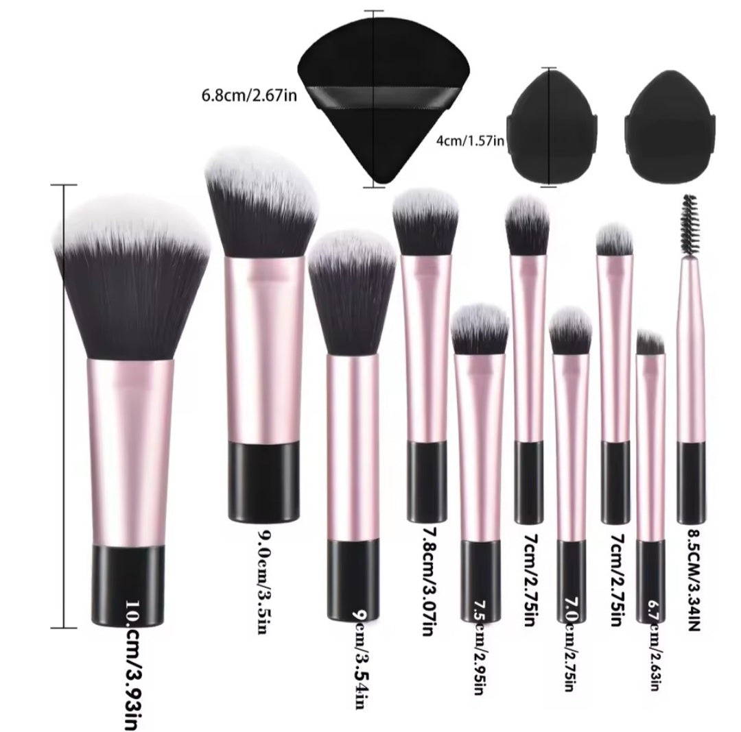 10 pcs Mini Makeup Brush Travel Set Portable Puff Brush Professional Makeup tool set