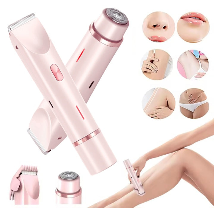 2 In 1 Hair Remover Women's Double Head Shaver Private Pubic Hair Trimmer Electric Razor Wet Dry Electric Body Hair