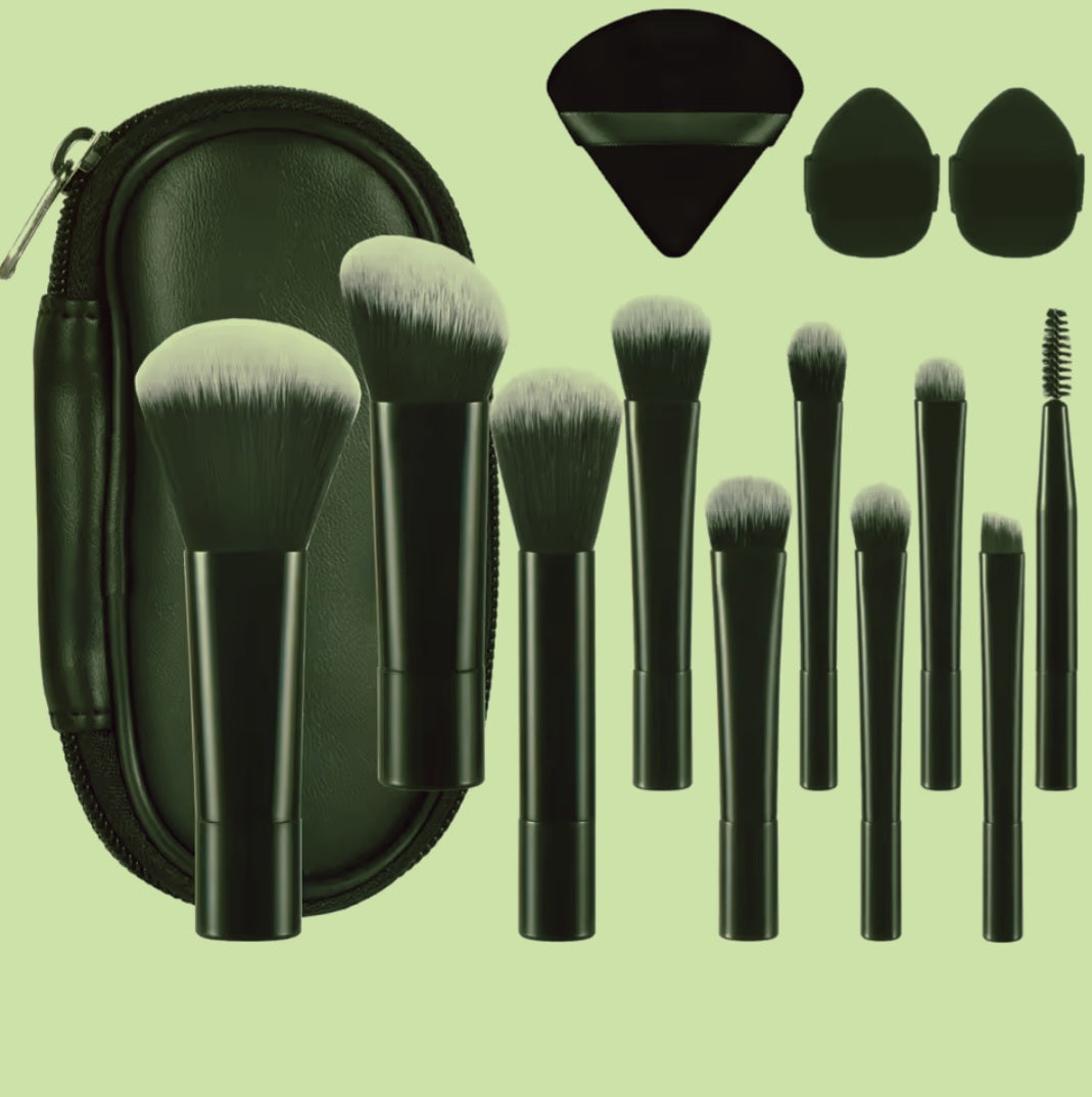 10 pcs Mini Makeup Brush Travel Set Portable Puff Brush Professional Makeup tool set
