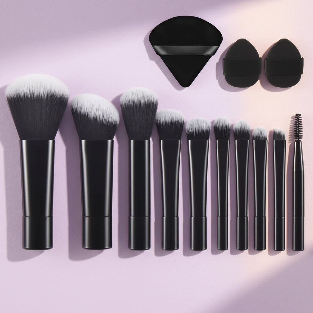 10 pcs Mini Makeup Brush Travel Set Portable Puff Brush Professional Makeup tool set