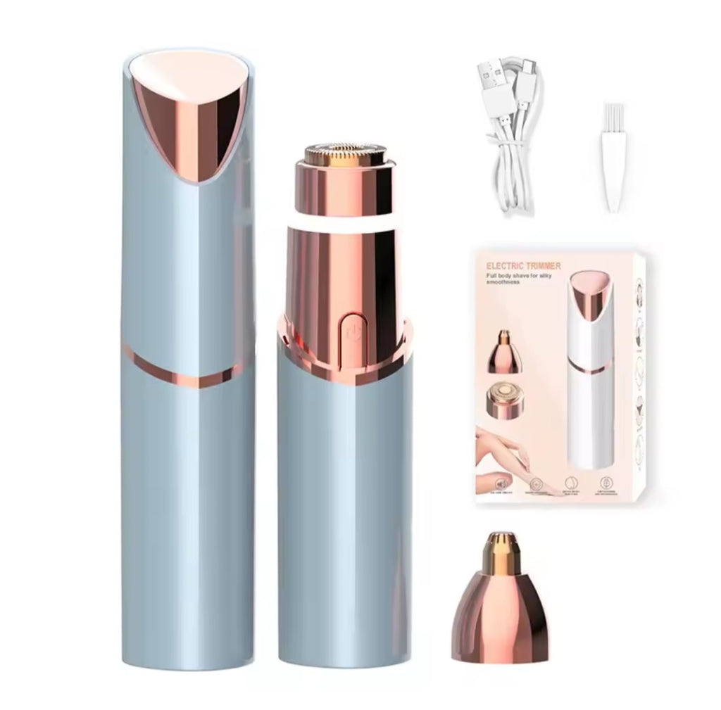Eyebrow Facial Hair Remover for Women: Portable Electric 2 in 1 Electric Shaver and Facial Trimmer Rechargeable