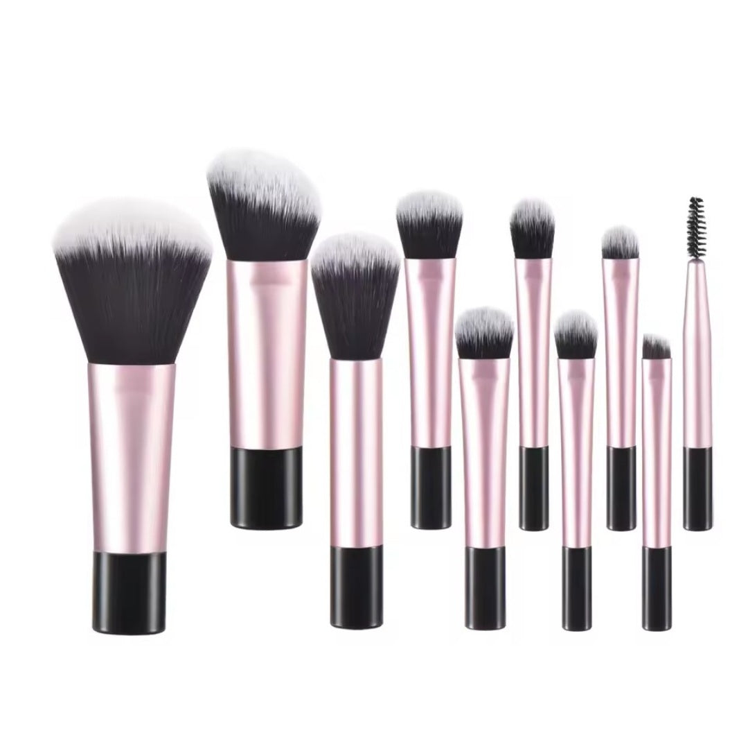 10 pcs Mini Makeup Brush Travel Set Portable Puff Brush Professional Makeup tool set