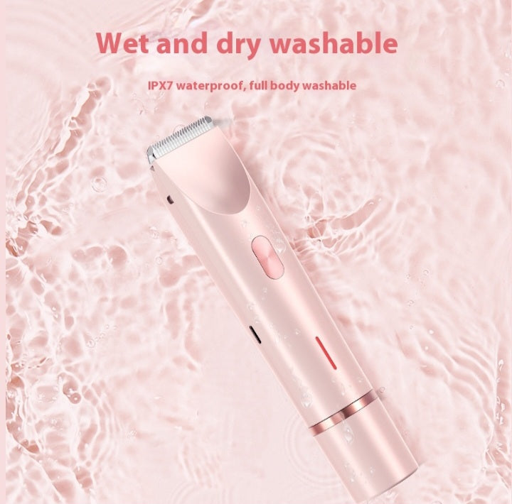 2 In 1 Hair Remover Women's Double Head Shaver Private Pubic Hair Trimmer Electric Razor Wet Dry Electric Body Hair
