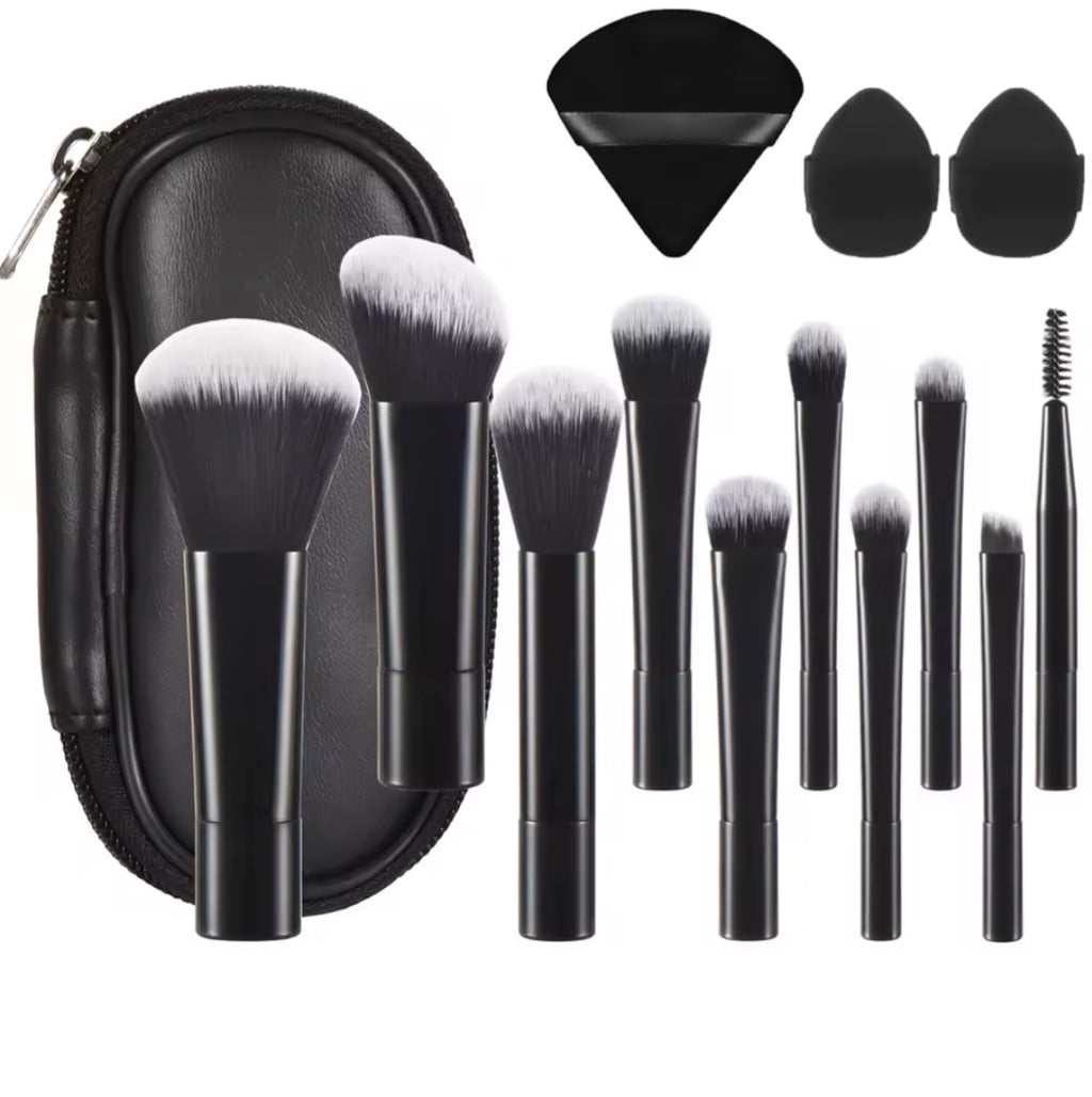 10 pcs Mini Makeup Brush Travel Set Portable Puff Brush Professional Makeup tool set