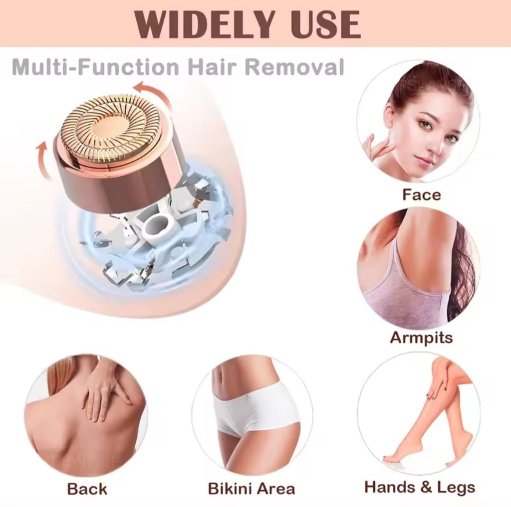 Eyebrow Facial Hair Remover for Women: Portable Electric 2 in 1 Electric Shaver and Facial Trimmer Rechargeable