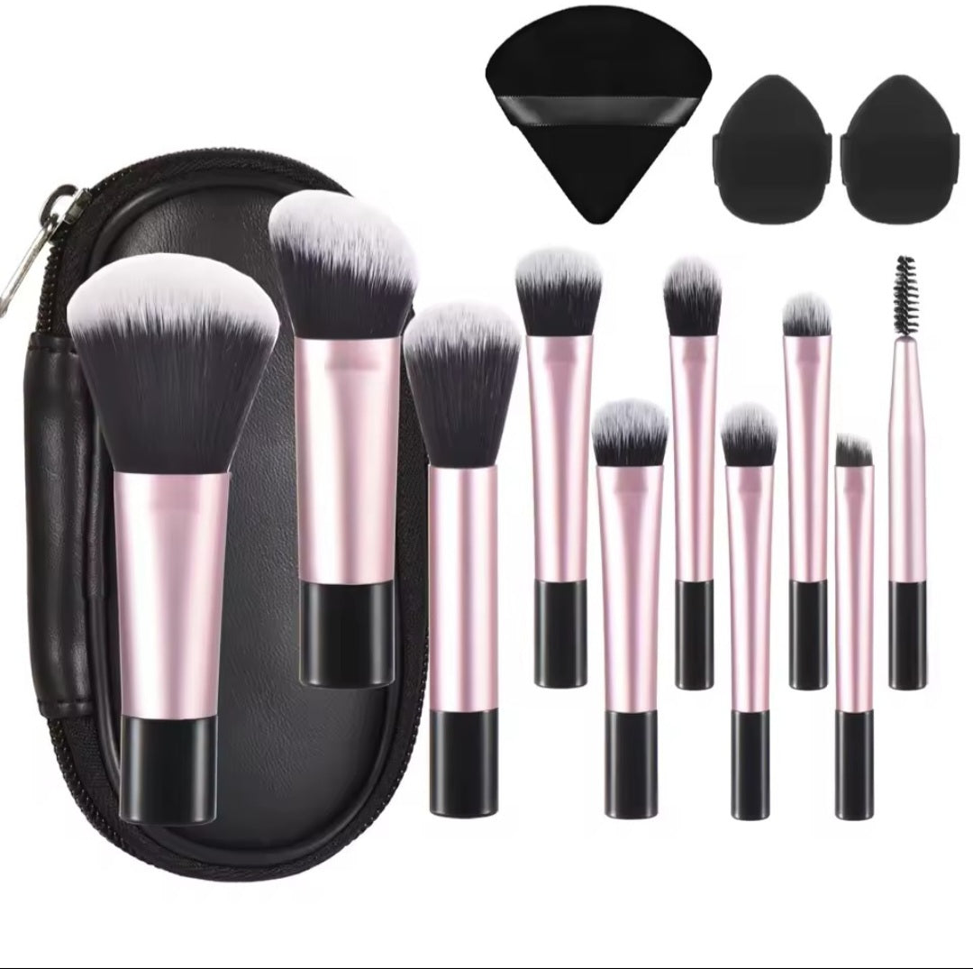10 pcs Mini Makeup Brush Travel Set Portable Puff Brush Professional Makeup tool set